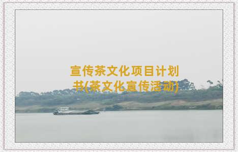 宣传茶文化项目计划书(茶文化宣传活动)
