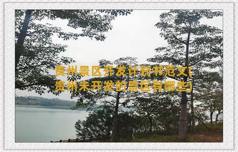 贵州景区开发计划书范文(贵州未开发的景区有哪些)